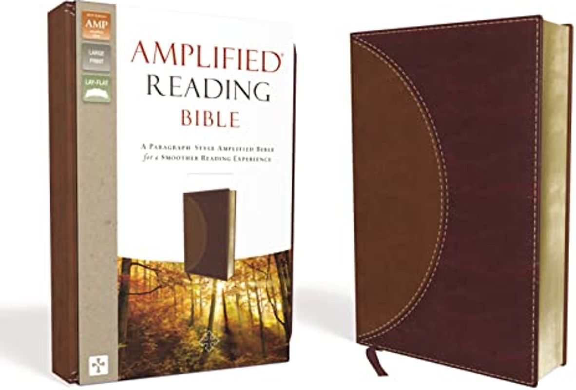 Amplified Reading Bible, Leathersoft, Brown: A Paragraph-Style Amplified Bible for a Smoother Reading Experience