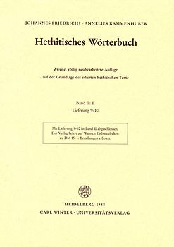 Hethitisches Wörterbuch / E