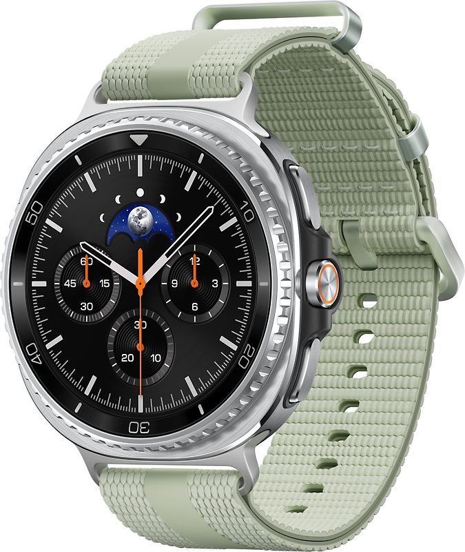 Samsung Galaxy Watch8 Classic 46 mm Boîtier aluminium noir sur Sport Chic S/M vert sauge [Wi-Fi]