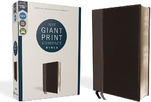 Niv, Giant Print Compact Bible, Leathersoft, Black, Red Letter Edition, Comfort Print