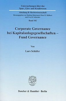 Corporate Governance bei Kapitalanlagegesellschaften - Fund Governance.