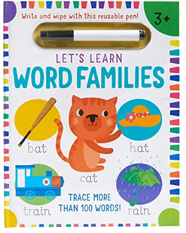 Let's Learn: Word Families (Write and Wipe): (Early Reading Skills, Letter Writing Workbook, Pen Control)