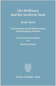 Die Hoffinanz und der moderne Staat.
