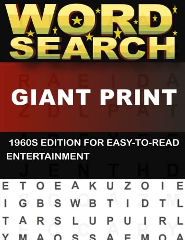 Giant Print Word Search For Adults: 1960s Edition for a Relaxing Mind Exercise