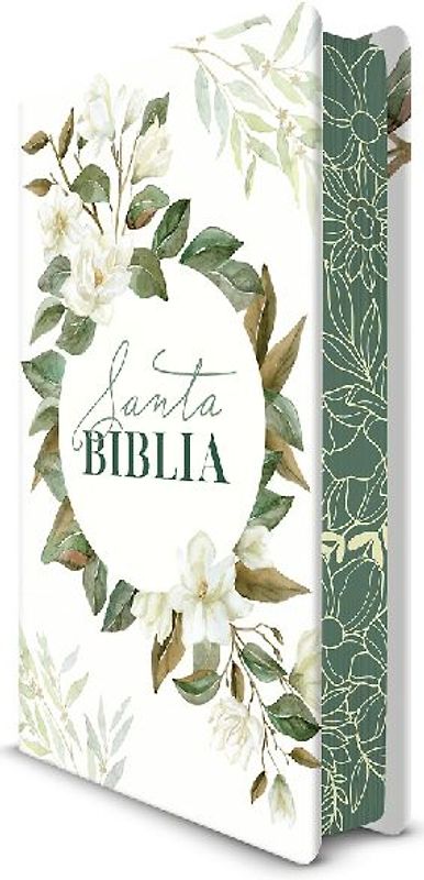 Biblia Rvr 1960 Letra Grande Tamaño Manual, Tapa Dura Con Flores Blancas Y Cantos Pintados / Spanish Bible Rvr 1960 Handy Size White Flowers Sprayed Edges