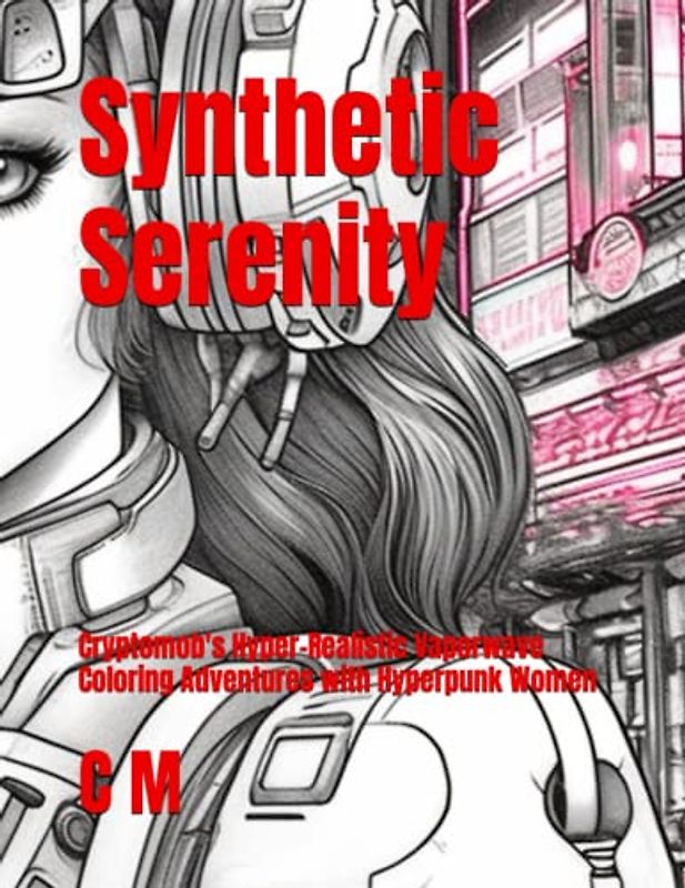 Synthetic Serenity: Cryptomob's Hyper-Realistic Vaporwave Coloring Adventures with Hyperpunk Women