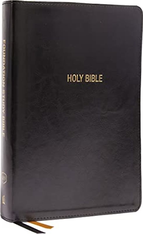 KJV, Foundation Study Bible, Large Print, Leathersoft, Black, Red Letter, Thumb Indexed, Comfort Print: Holy Bible, King James Version