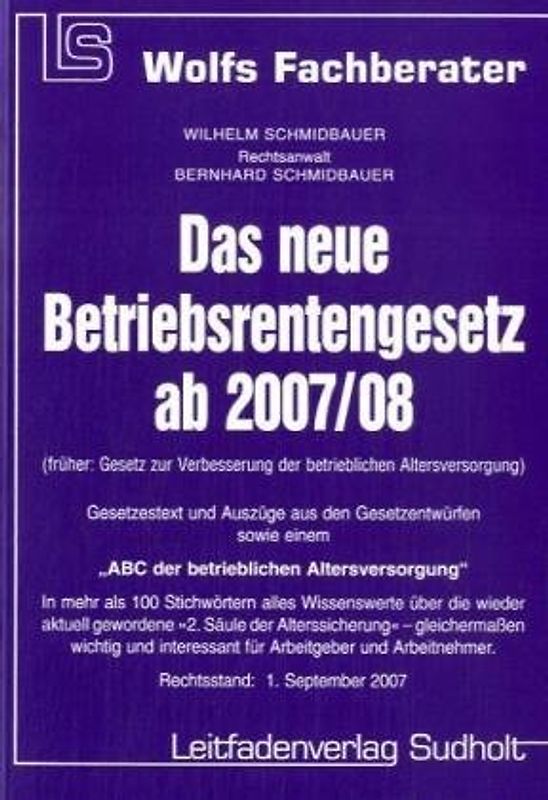 Das neue Betriebsrentengesetz ab 2005