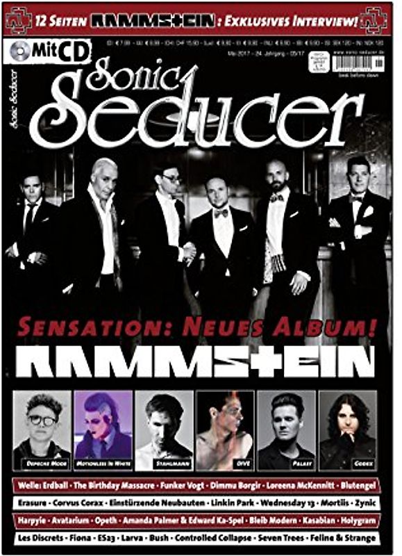 Sonic Seducer 05-2017 mit 12 Seiten Rammstein Titelstory und exkl. Interview zur Sensation: Neues Rammstein Album + CD, Bands: Depeche Mode, Welle: Erdball, Blutengel, Linkin Park u.v.m.