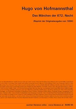 Das Märchen der 672. Nacht: [Reprint der Originalausgabe von 1894] - Hofmannsthal, Hugo von