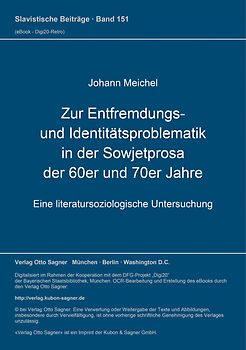 Zur Entfremdungs- und Identitätsproblematik in der Sowjetprosa der 60er und 70er Jahre