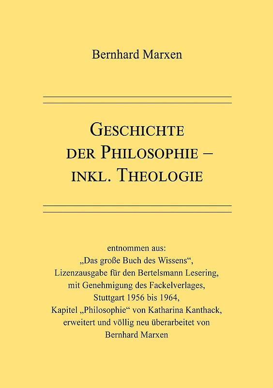 Geschichte der Philosophie - inkl. Theologie