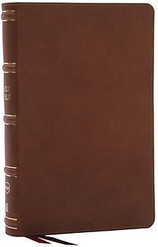 Nkjv, Single-Column Reference Bible, Verse-By-Verse, Brown Genuine Leather, Red Letter, Comfort Print