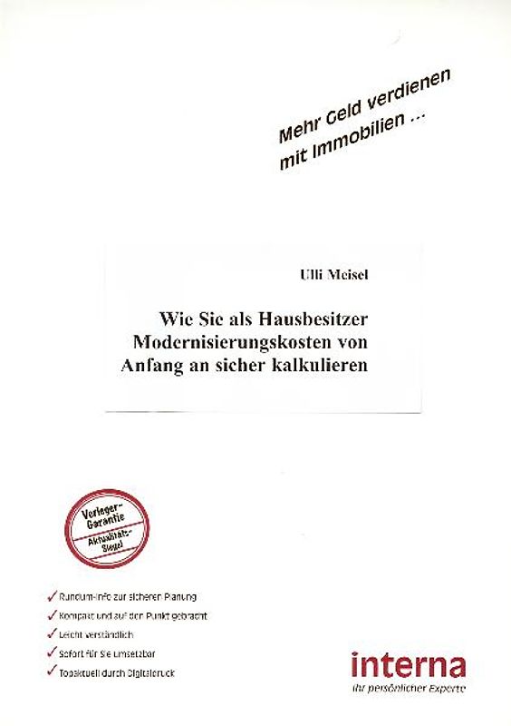 Wie sie als Hausbesitzer Modernisierungskosten von Anfang an sicher kalkulieren