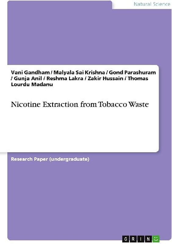 Nicotine Extraction from Tobacco Waste