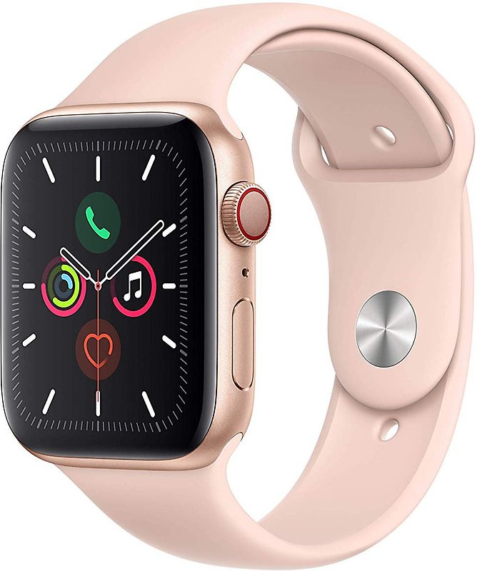 Apple Watch Series 5 44 mm boîtier en aluminium or et bracelet sport rose des sables [Wi-Fi + Cellulaire]