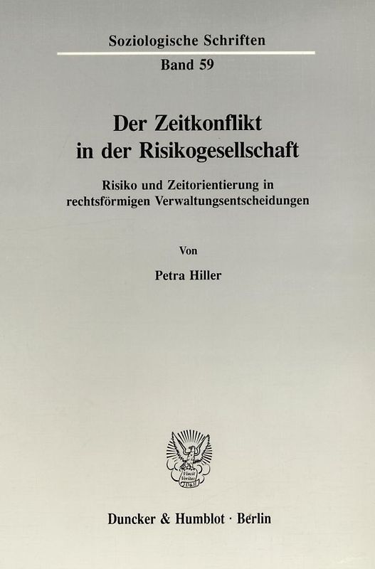 Der Zeitkonflikt in der Risikogesellschaft.