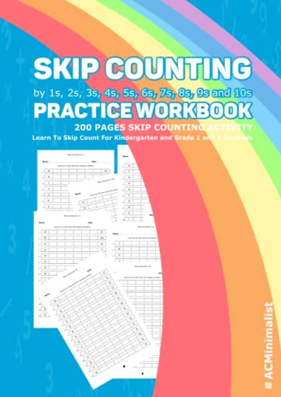 Skip counting by 1s, 2s, 3s, 4s, 5s, 6s, 7s, 8s, 9s and 10s Practice Workbook 200 Pages Skip Counting Activity: Learn To Skip Count For Kindergarten ... 1 and 2 Students Missing Numbers Worksheets
