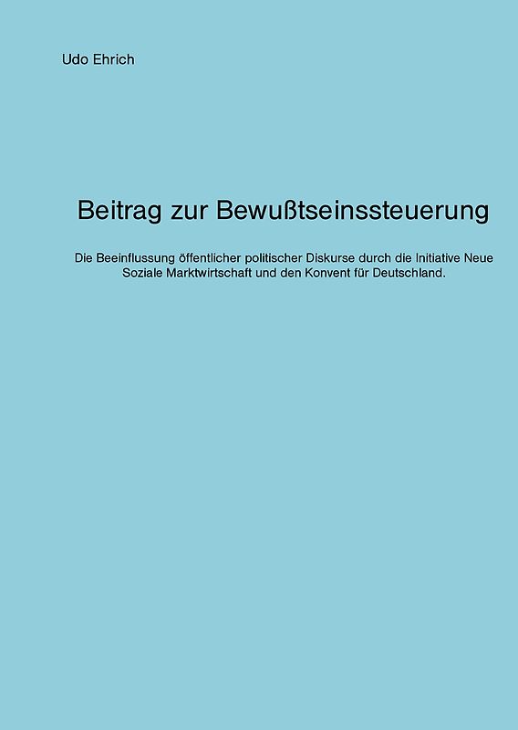 Beitrag zur Bewußtseinssteuerung