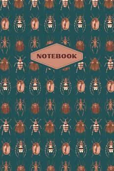 Notebook Beetles Copper Mix: Composition Notebook with Copper Beetles Art - Lined Notebook 120 Pages 6x9 inch - Dark Green Version