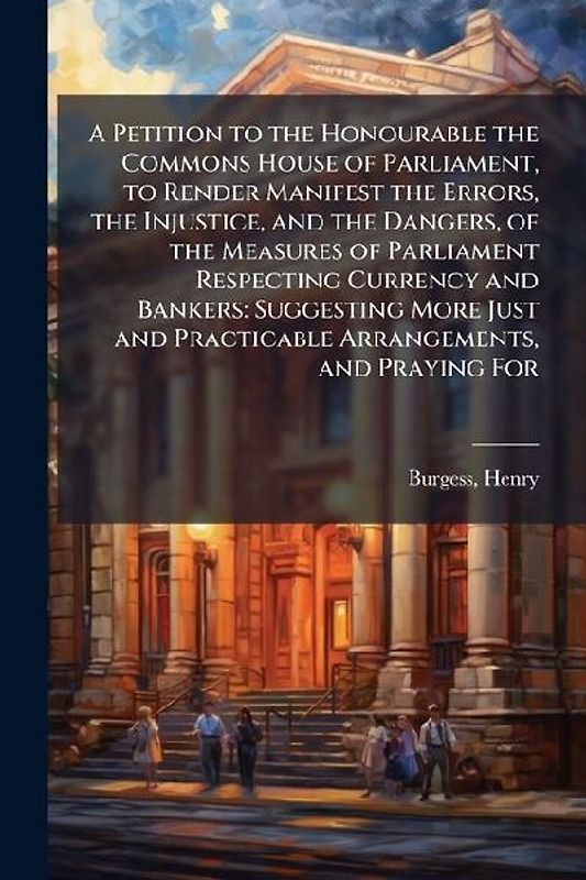 A Petition to the Honourable the Commons House of Parliament, to Render Manifest the Errors, the Injustice, and the Dangers, of the Measures of Parliament Respecting Currency and Bankers