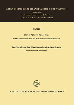 Die Standorte der westdeutschen Papierindustrie