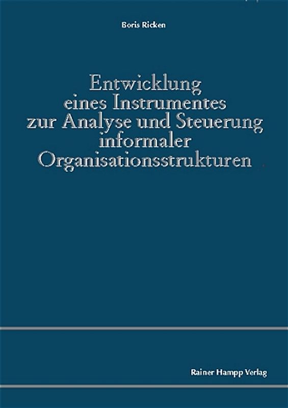 Entwicklung eines Instrumentes zur Analyse und Steuerung informaler Organisationsstrukturen