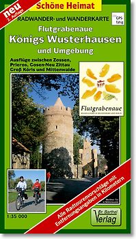 Radwander- und Wanderkarte Flutgrabenaue, Königs Wusterhausen und Umgebung
