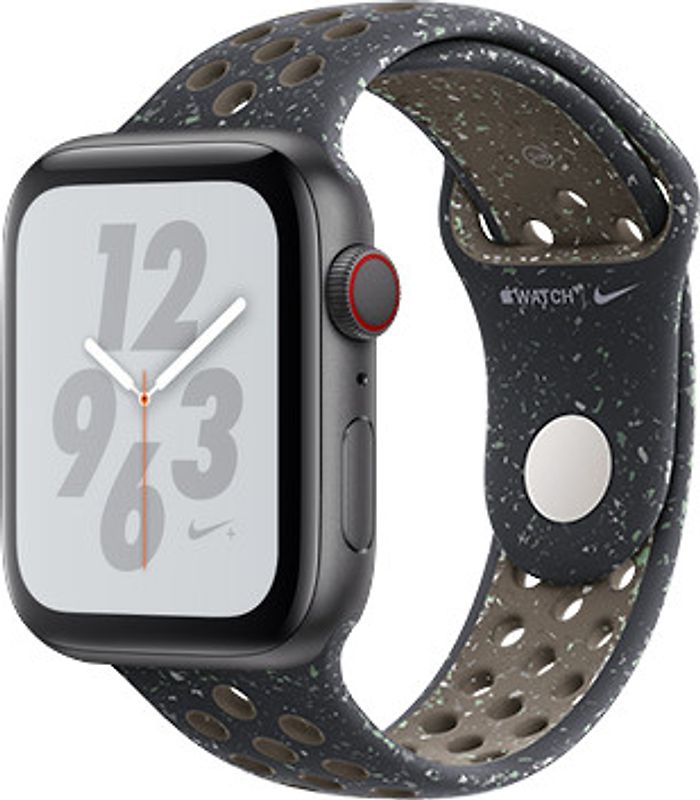 Apple Watch Nike+ Series 4 40 mm Boîtier aluminium gris sidéral Bracelet Sport Nike ciel de minuit M/L [Wi-Fi + Cellulaire]