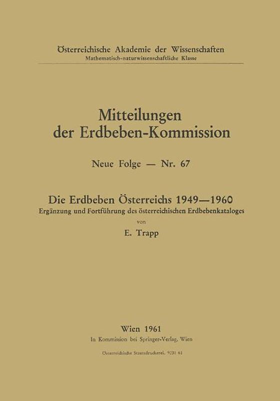 Die Erdbeben Österreichs 1949–1960