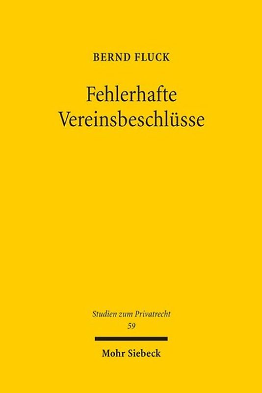 Fehlerhafte Vereinsbeschlüsse