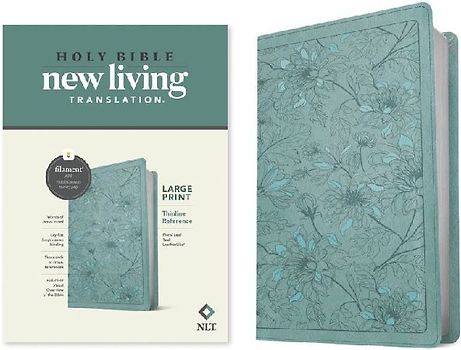 NLT Large Print Thinline Reference Bible, Filament Enabled Edition (Red Letter, Leatherlike, Floral/Teal)