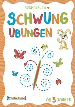Ausmalbuch mit Schwungübungen ab 3 Jahren: Kindergarten Übungsheft zur Vorbereitung auf das Schreiben. Ideales Geschenk für Mädchen und Jungen
