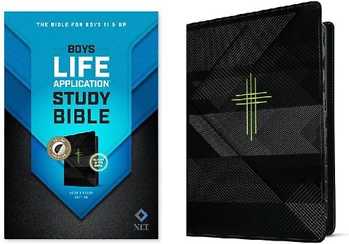 NLT Boys Life Application Study Bible, Tutone (Leatherlike, Neon/Black, Indexed)