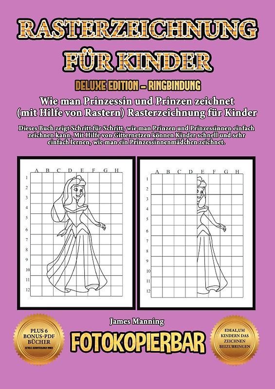 Wie man Prinzessin und Prinzen zeichnet (mit Hilfe von Rastern) Rasterzeichnung für Kinder