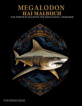 Megalodon Malbuch für Erwachsene: Megalodon Hai-Muster, Fische im Meer– Therapie und Meditation für Männer und Frauen