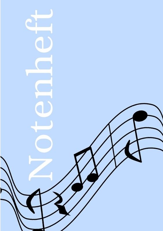 Notenheft: DIN A5 Notenlinienheft | 200 Seiten mit 12 Notenzeilen / Systeme pro Blatt | Papier 90g/m² | Musikheft mit Notenlinien