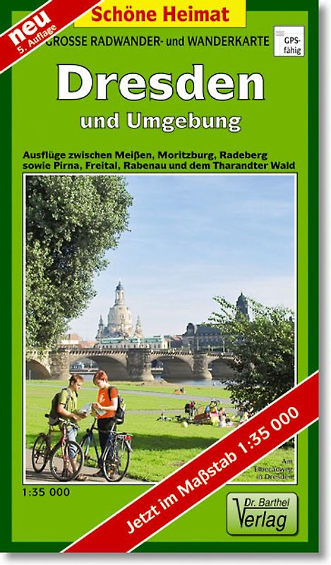 Große Radwander- und Wanderkarte Dresden und Umgebung
