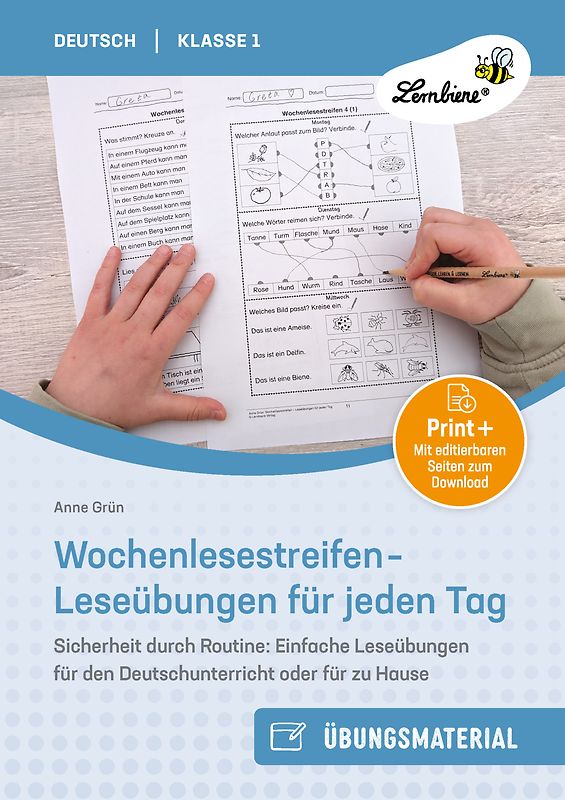 Wochenlesestreifen - Leseübungen für jeden Tag