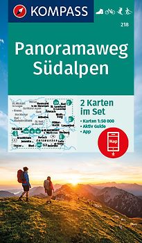 KOMPASS Wanderkarten-Set 218 Panoramaweg Südalpen (2 Karten) 1:25.000