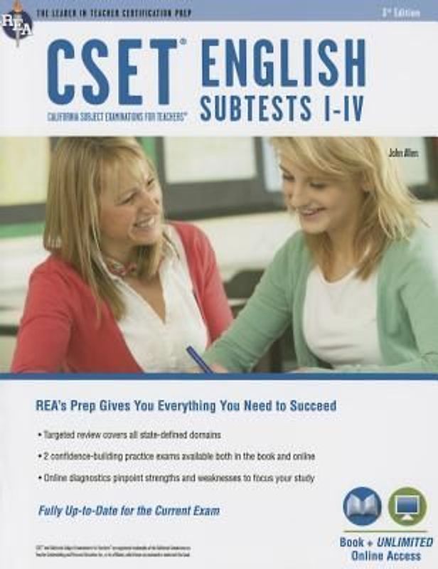 CSET English Subtests I-IV Book + Online
