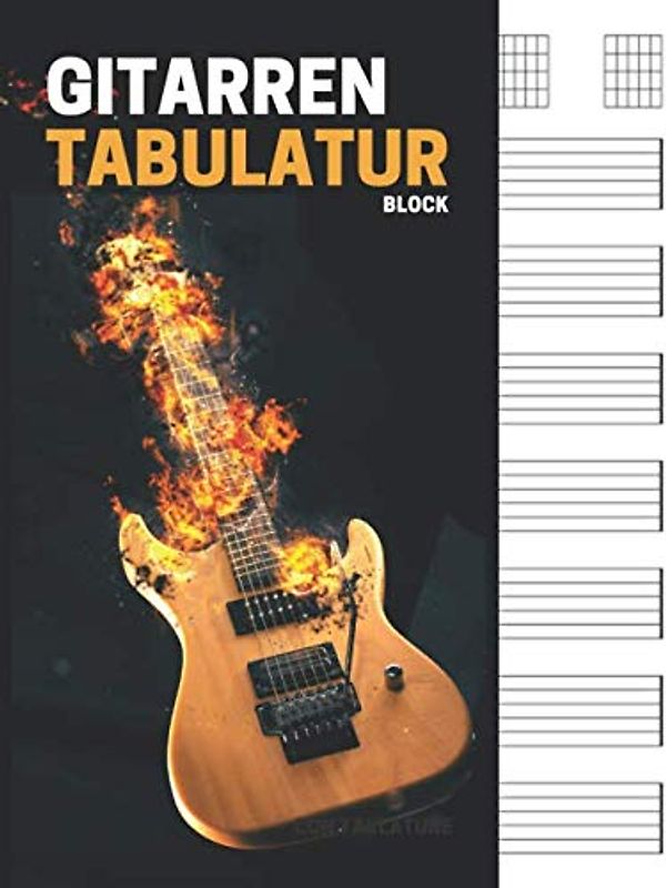 Gitarren tabulatur block: 7 Tabulator Zeilen pro Seite, 6 Gitarren Akkorddiagramme pro Seite. Ideal für musiker, gitarristen oder musiklehrer.(110 ... A4, Gitarren Tabs, tabulatur, tab heft)
