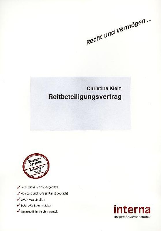 Reitbeteiligungsvertrag