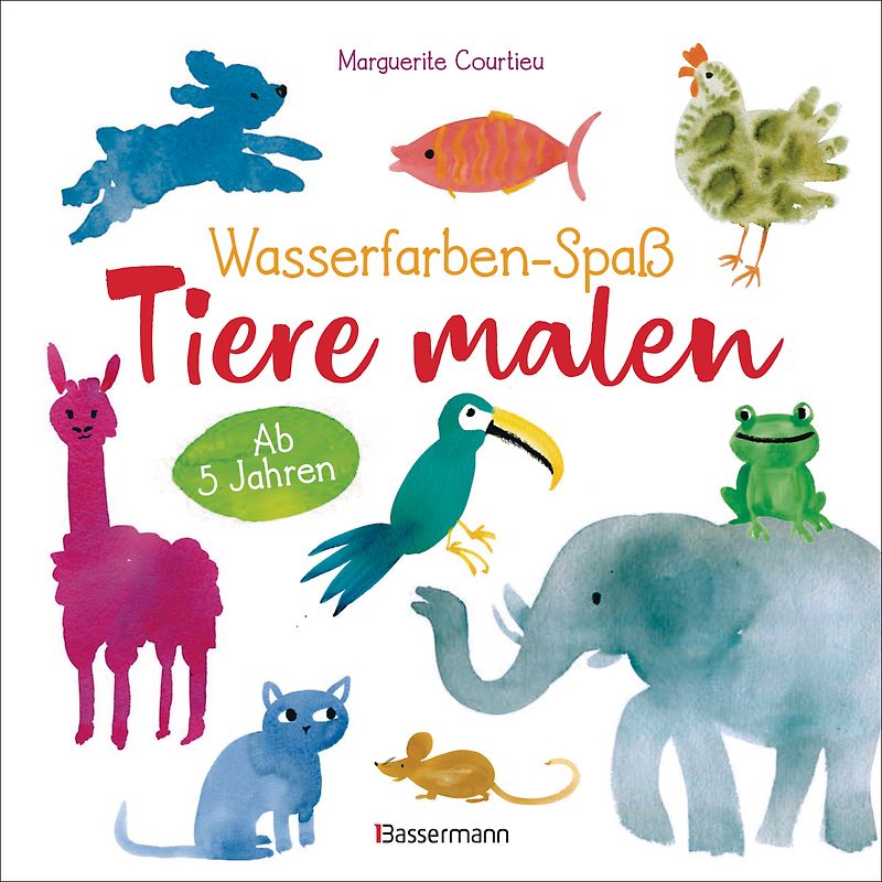 Wasserfarben-Spaß: Tiere malen. Mit wenigen Pinselstrichen. Für Aquarell- und Wasserfarben.