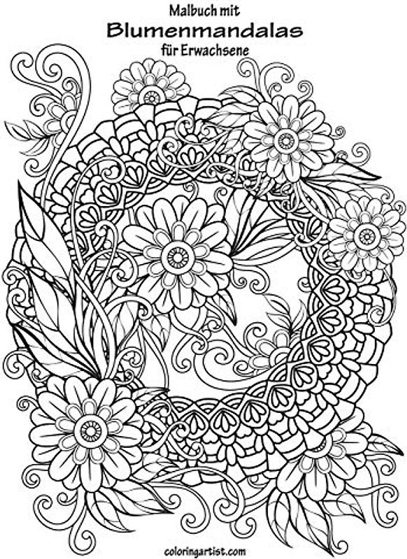Malbuch mit Blumenmandalas für Erwachsene