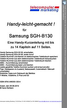 Samsung SGH-B130-leicht-gemacht. Handy-leicht-gemacht für Samsung SGH-B130