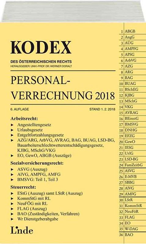 KODEX Personalverrechnung 2018