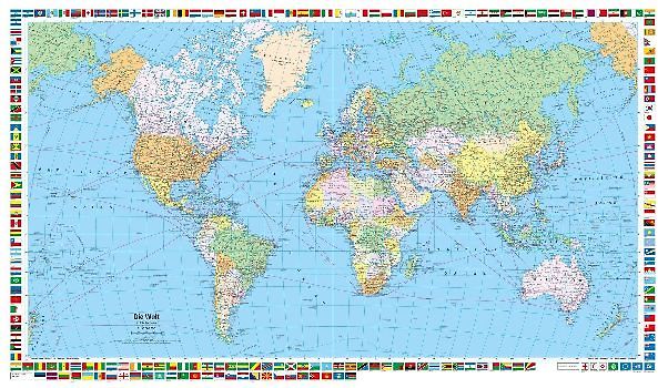 Weltkarte politisch Poster