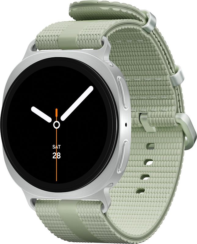 Samsung Galaxy Watch8 40 mm Boîtier aluminium argent sur Sport Chic M/L vert sauge [Wi-Fi + 4G]