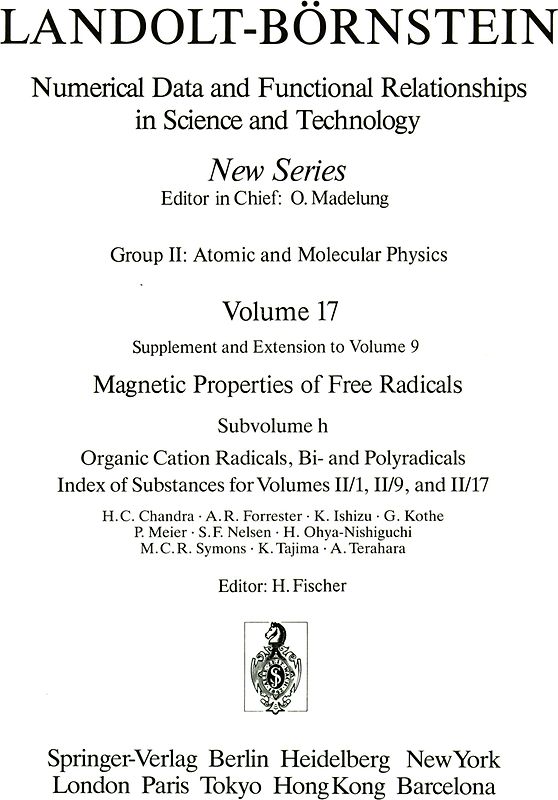 Organic Cation Radicals, Bi- and Polyradicals / Organische Kation-Radikale, Bi- und Polyradikale